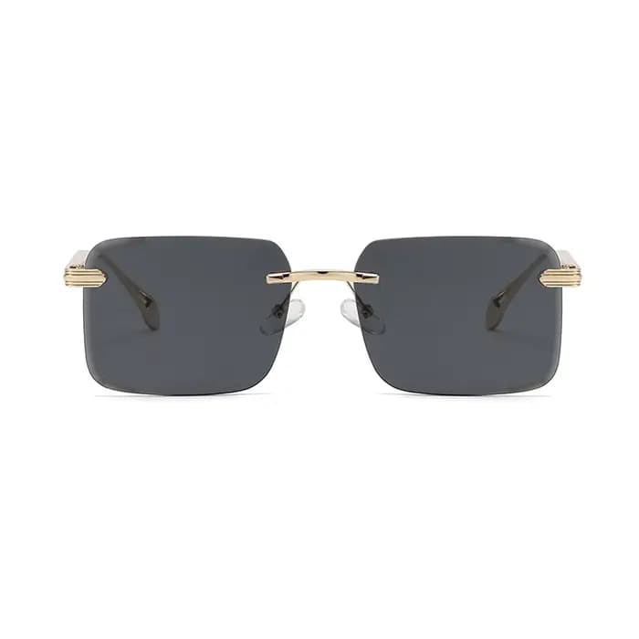 Lunettes de soleil carrées en métal de luxe pour hommes