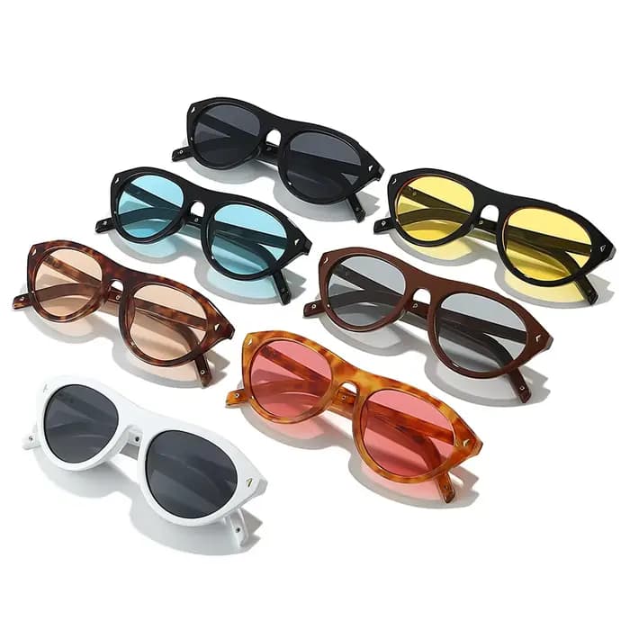 Lunettes de soleil vintage rondes œil-de-chat pour femmes