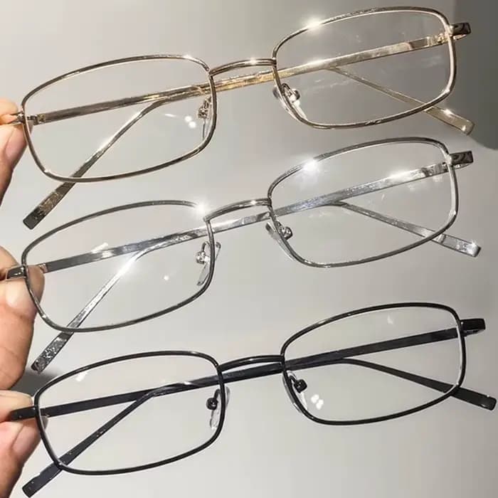 Y2K – lunettes Vintage à monture métallique carrée