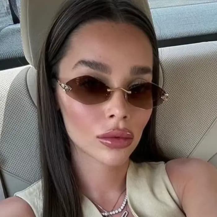 Mode petites lunettes de soleil polygonales pour femmes marque de luxe marron losange