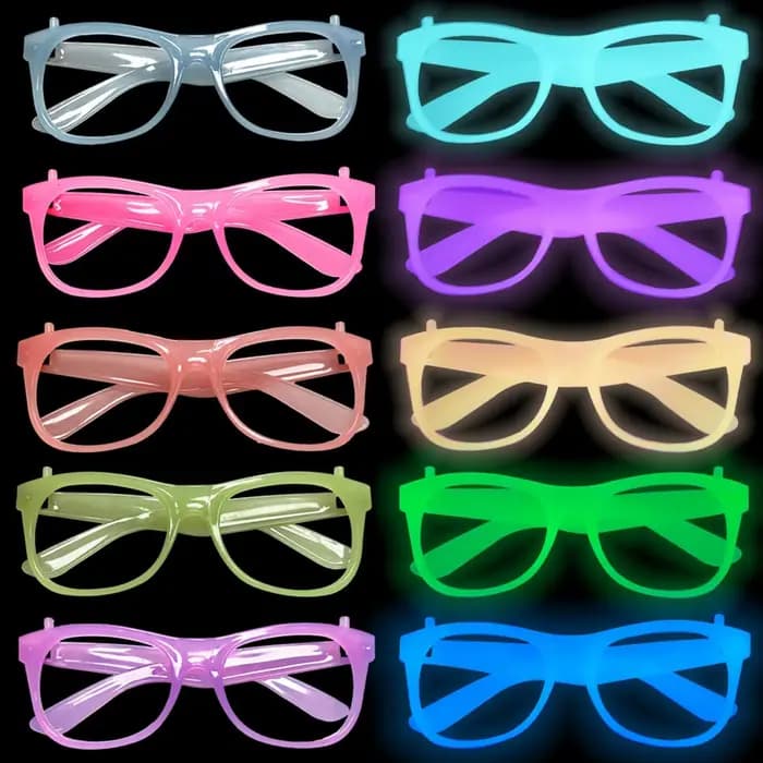 10 paires de lunettes lumineuses qui brillent dans le noir