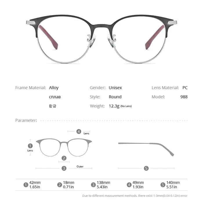 FONEX alliage lunettes cadre femmes ultraléger Vintage rond