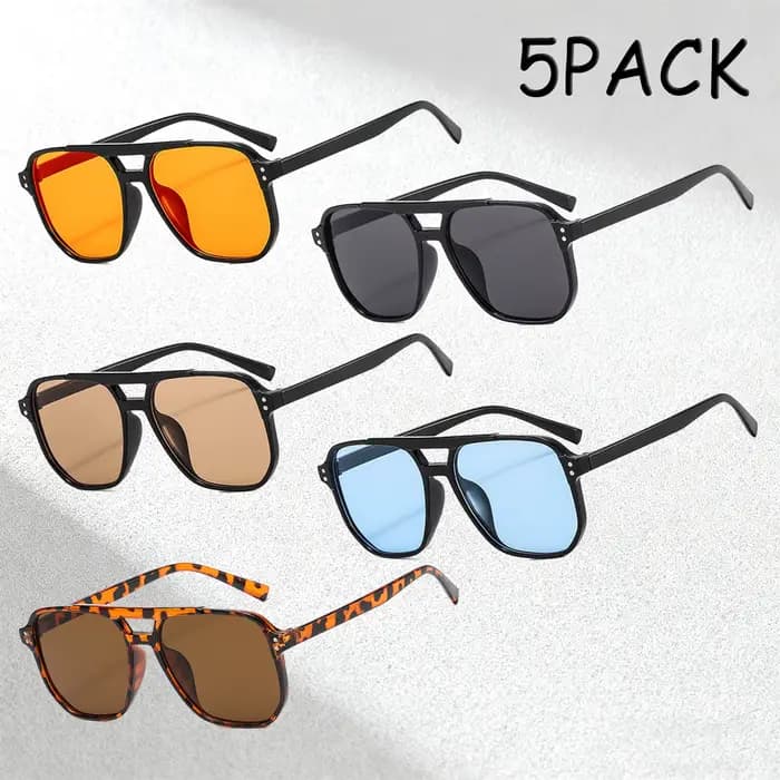 Lot de 5 lunettes de soleil orange tendance pour hommes