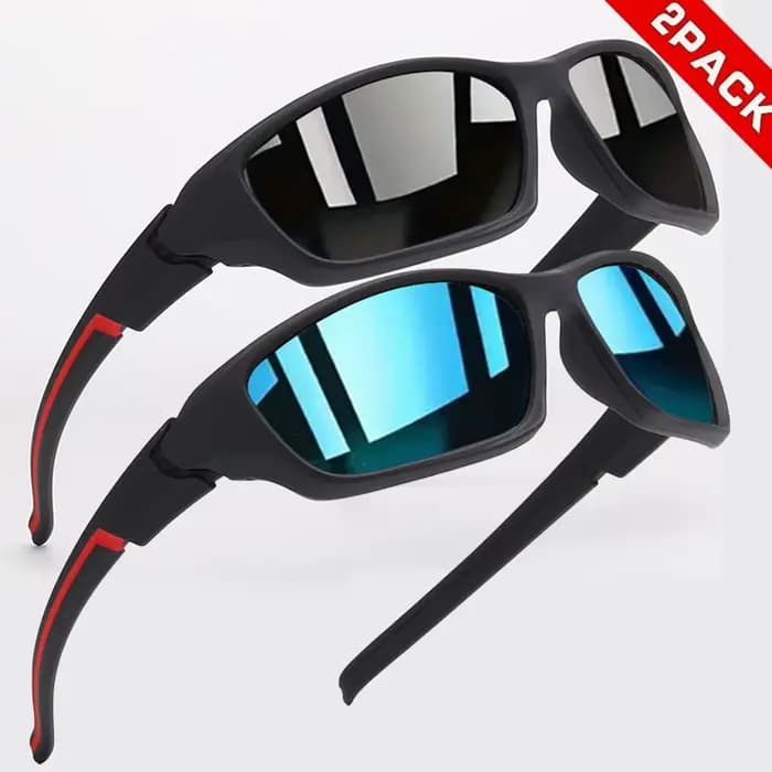 Lunettes de soleil de sport colorées 2 pièces-conception enveloppante