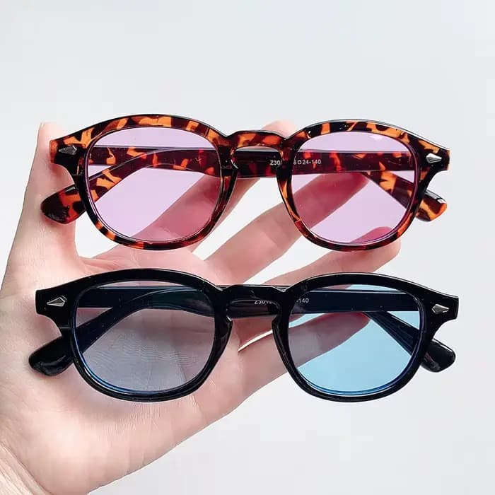 Mode Vintage Johnny Depp Style lunettes De soleil rondes clair teinté lentille marque Design fête spectacle hommes