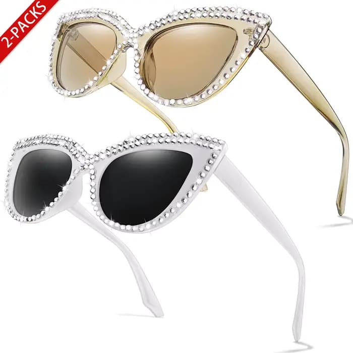 2 paires de lunettes œil de chat pour femmes