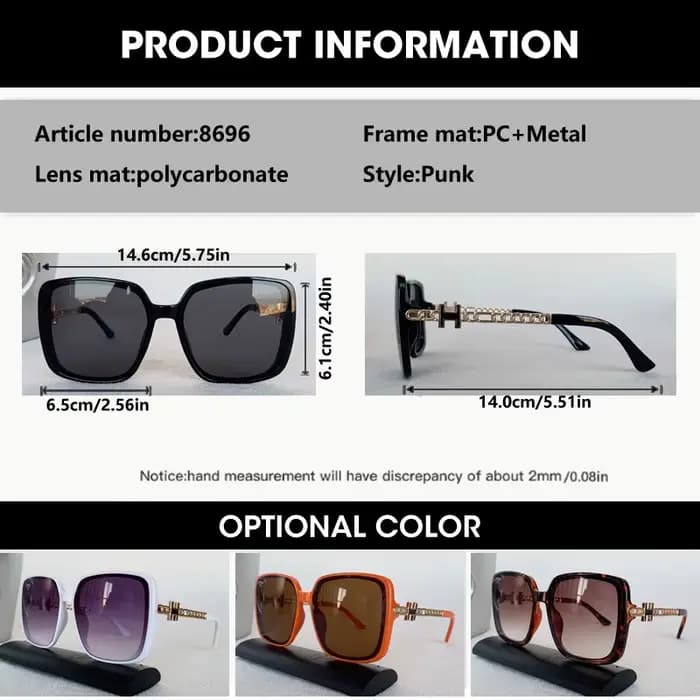 Lunettes de soleil tendance 2026 Fashion Square pour femmes