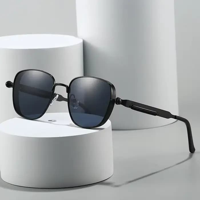 Nouvelles lunettes de soleil pour myopie en métal à monture carrée de Style Vintage