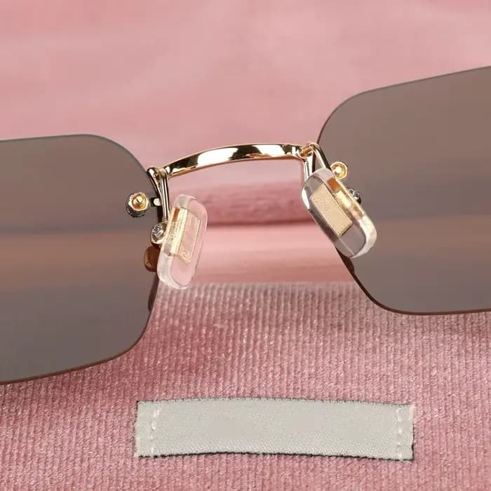 Lunettes de soleil vintage sans monture pour femmes