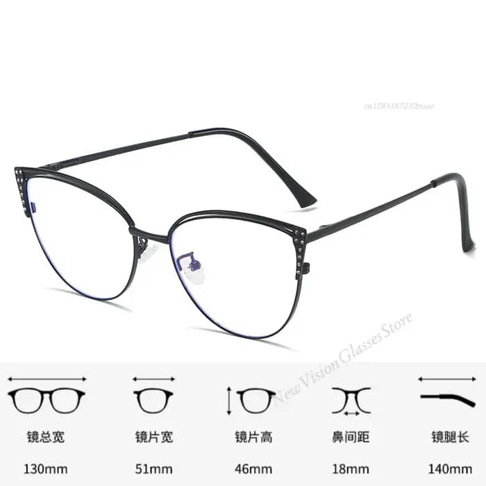 2025 nouveau exquis diamant clouté métal monture de lunettes pour femmes Anti lumière bleue