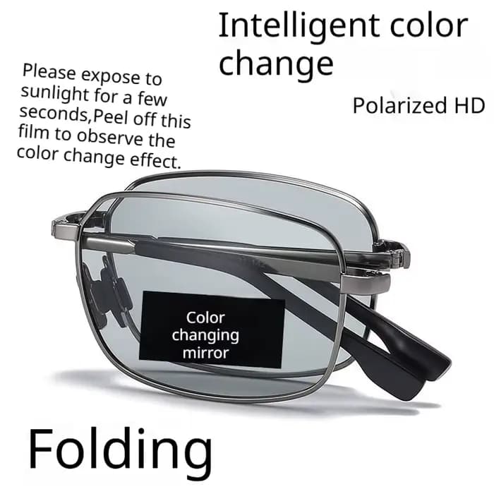 Lunettes de soleil pliantes à changement de couleur