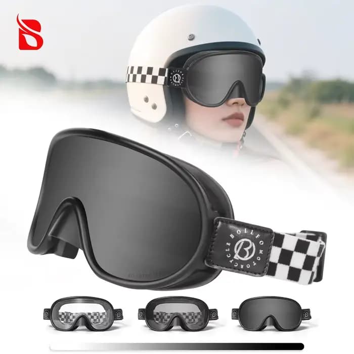 BOLLFO lunettes de moto photochromiques Anti-buée Protection UV cyclisme MX ATV vtt hors route motoneige
