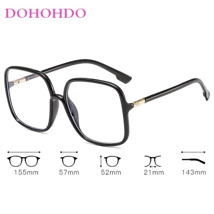 Lunettes carrées à monture surdimensionnée pour femmes et hommes