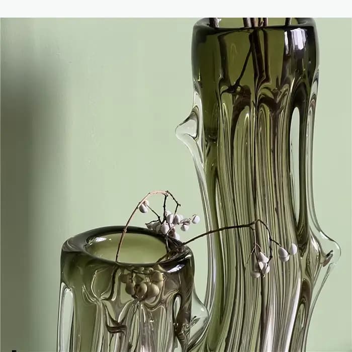 Vase en verre transparent en forme de tronc d'arbre, décoration de bureau, arrangement floral, pots de fleurs hydroponiques, vases floraux, décoration esthétique de la pièce