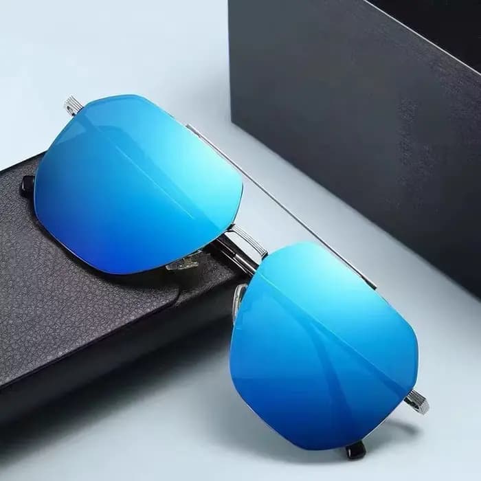 Lunettes de soleil à monture métallique pour hommes
