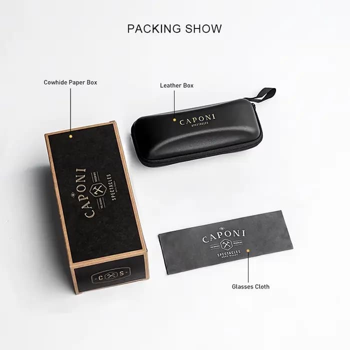 CAPONI – lunettes classiques en métal pour hommes