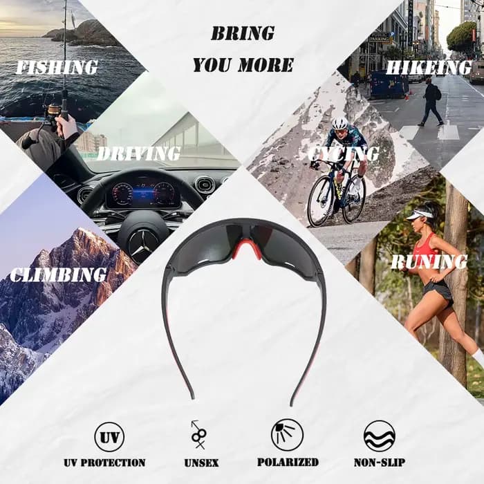 Lunettes de soleil de sport pour hommes femmes jeunes UV400 grandes lentilles