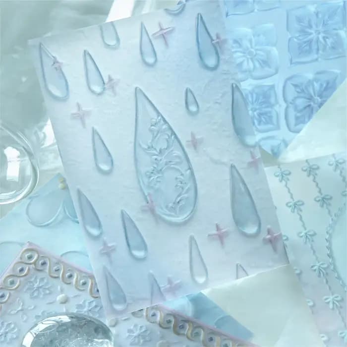 10 pièces de papier de fond décoratif rétro en verre souple, série Jardin, à motifs en relief, pour DIY, Junk Journal, Scrapbooking et cartes