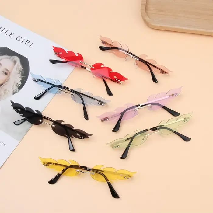 Lunettes de soleil flamme sans bords pour femmes