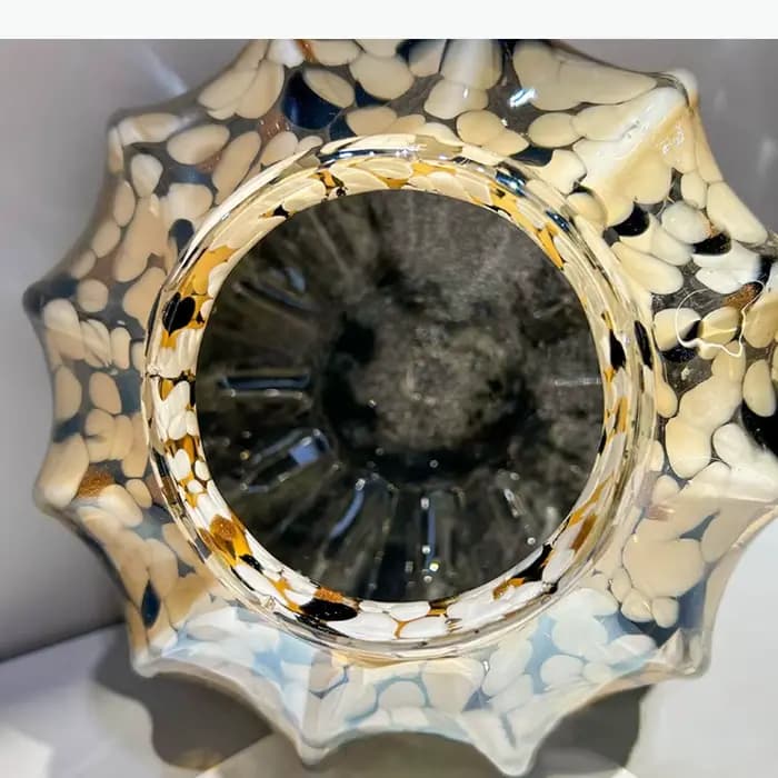 Vase en verre texturé peint, pots à fleurs créatifs froissés, décoration de bureau, arrangements floraux, vases décoratifs pour une esthétique d'ambiance.