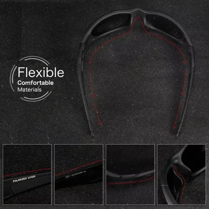 QUESHARK hommes femmes HD polarisé Sport pêche lunettes de soleil UV400 Anti-éblouissement randonnée