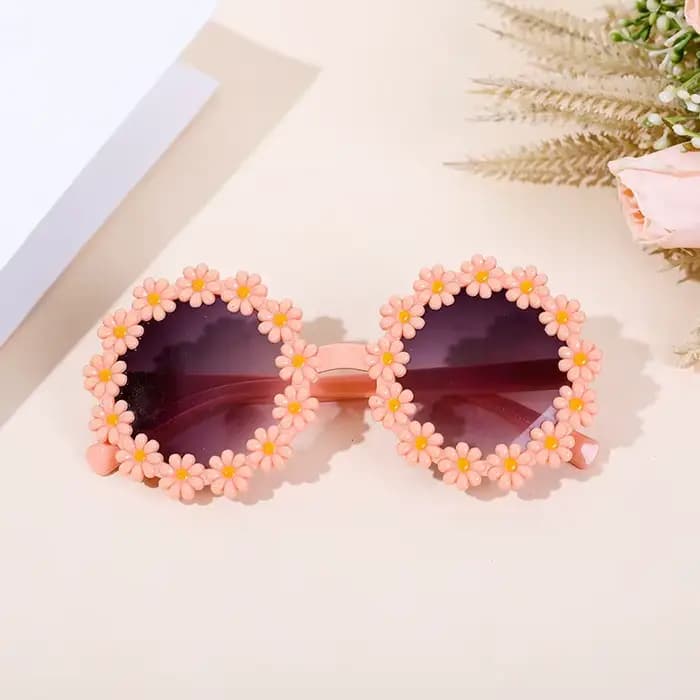Lunettes de soleil mignonnes à fleurs de marguerite pour femmes et filles