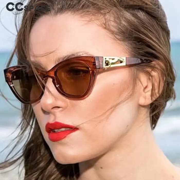 Lunettes de soleil œil de chat léopard vintage pour femmes
