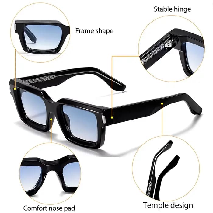 CATERSIDE Punk hommes lunettes de soleil carrées marque Design cadre
