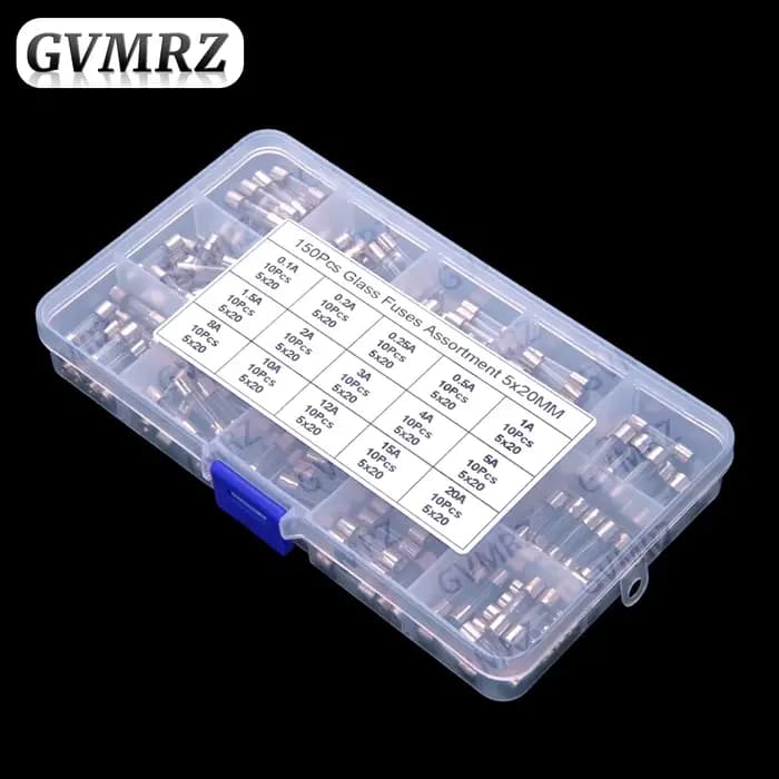 15 valeurs 0,1A-20A Ensembles de fusibles en verre 5x20mm, 150 pièces: 0,1A 0,2A 0,25A 0,5A 1A 1,5A 2A 3A 4A 5A 8A 10A 12A 15A 20A