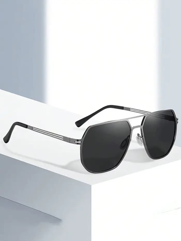 Lunettes de soleil métalliques surdimensionnées pour hommes