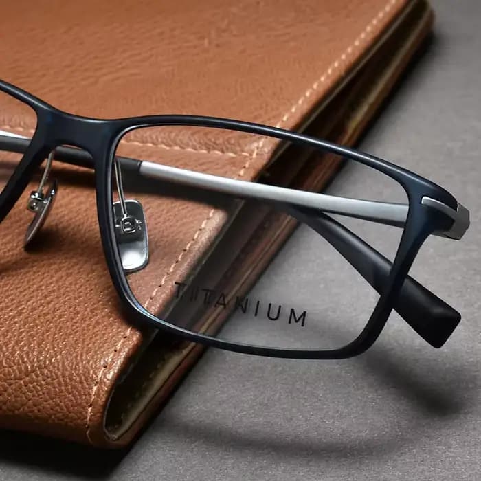 Monture de lunettes d'optique en titane pur TR90 pour hommes