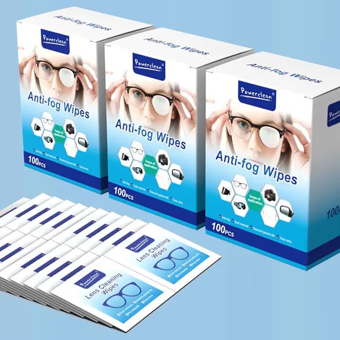 10/50/100 pièces/sac lingettes Anti-buée pour lunettes enveloppées individuellement lingettes nettoyantes pour lentilles pré-humidifiées lingettes de nettoyage pour lentilles et écran f