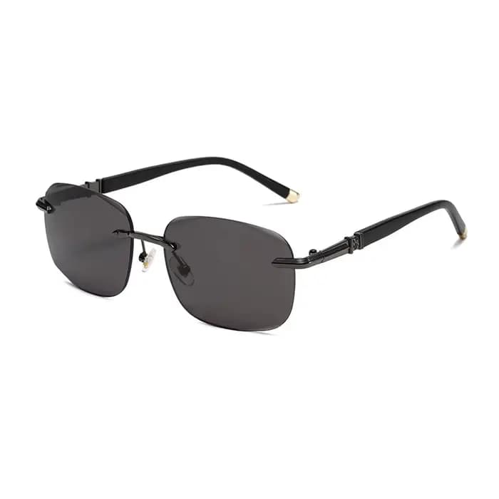 Lunettes de soleil rectangulaires sans bords pour femmes et hommes