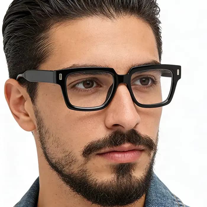 Monture de lunettes à clip magnétique épaisse pour lunettes d'homme