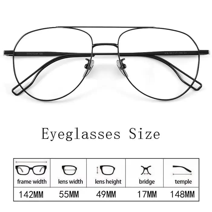 HDCRAFTER alliage de titane lunettes optiques cadre Double pont Prescription hommes montures