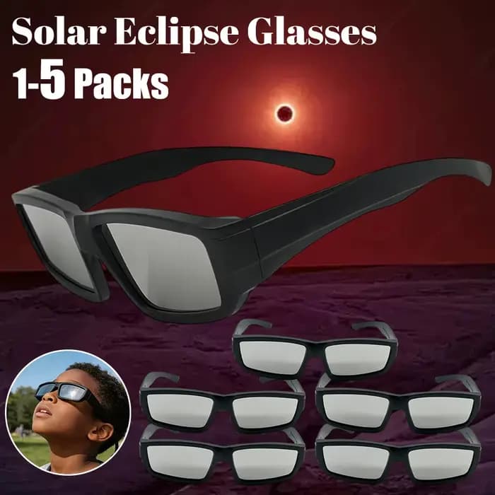 Lot de 1/2/3/5 lunettes d'observation d'éclipse solaire certifiées ISO
