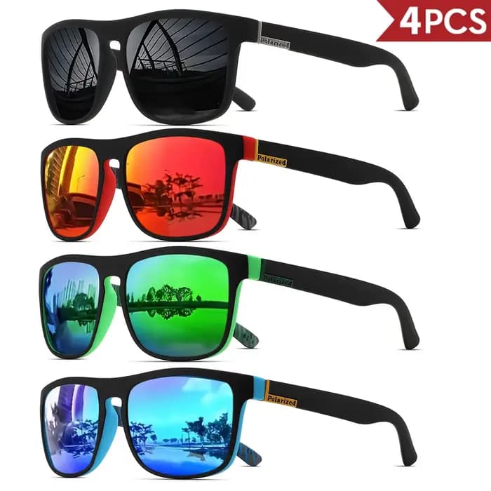 Lunettes de soleil de sport polarisées carrées classiques pour hommes