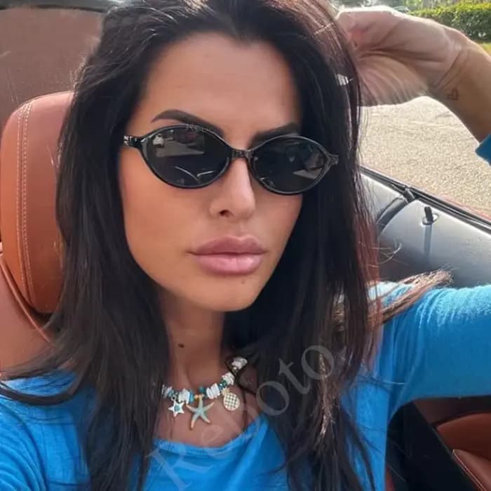 Mignon petit cadre ovale femmes lunettes de soleil Sexy léopard rétro luxe
