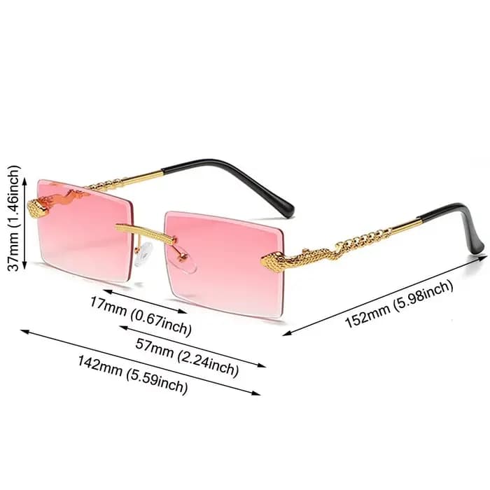 Lunettes de soleil en métal en forme de serpent sans monture