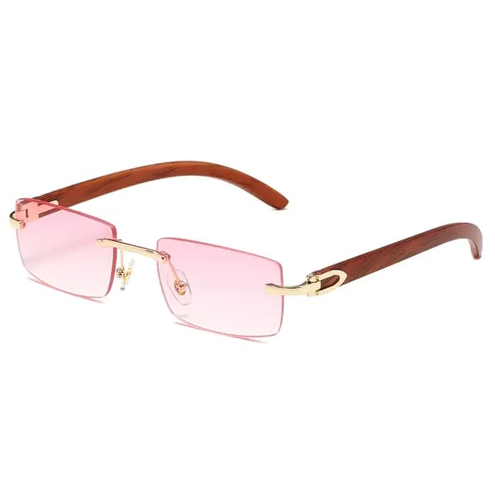 Lunettes de soleil rectangulaires sans bords pour hommes
