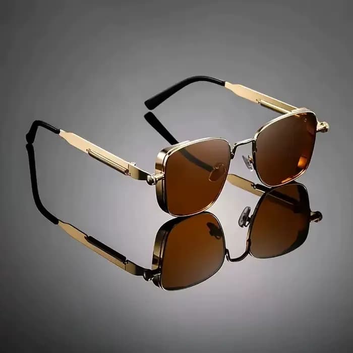 Une paire de lunettes de soleil tendance avec des montures irrégulières et un design unique