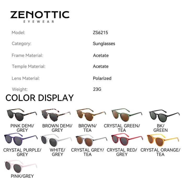 Lunettes de vue rondes populaires ZENOTTIC pour les femmes passionnées de plein air
