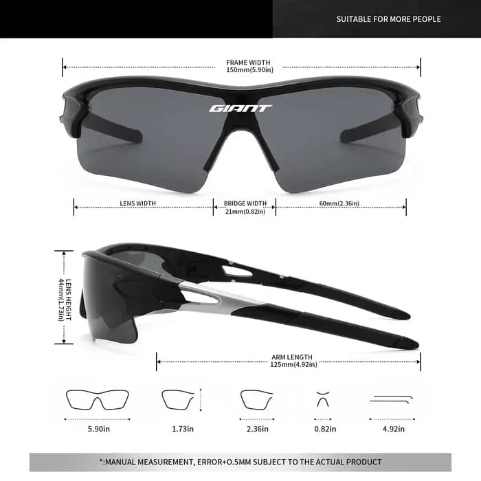 Lunettes de cyclisme géantes Protection UV400 lentilles HD cadre léger pour hommes femmes vélo de route équitation escalade et pêche