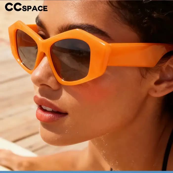 Lunettes de soleil à grande monture œil de chat
