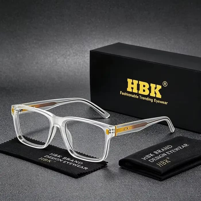 HBK Nouvelle Monture de Lunettes Tendance pour Homme, Cadre Carré Vintage Anti-Lumière Bleue, Monture de Lunettes d'Ordinateur, Lunettes Minimalistes pour Femme