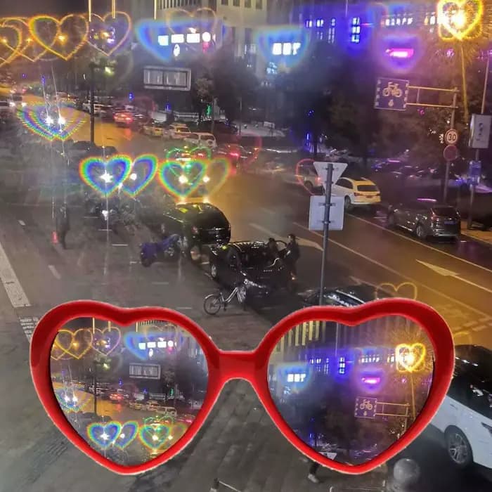 Lunettes à effets en forme de cœur d'amour pour femmes