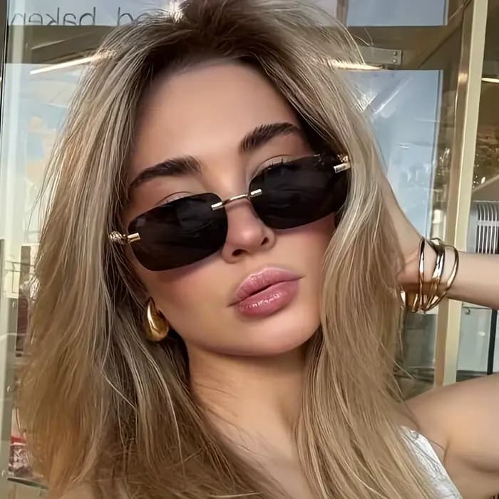 Lunettes de style rétro simple et chic sans monture