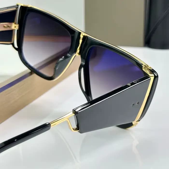 127 Lunettes de soleil carrées de luxe avec boucliers latéraux pour hommes et femmes, en acétate, qualité supérieure, Vintage, mode de rue, alliage UV400 avec étui