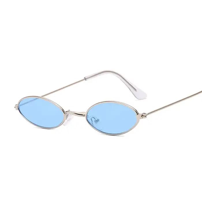 Rétro petites lunettes de soleil ovales femme Vintage marque nuances noir rouge métal couleur