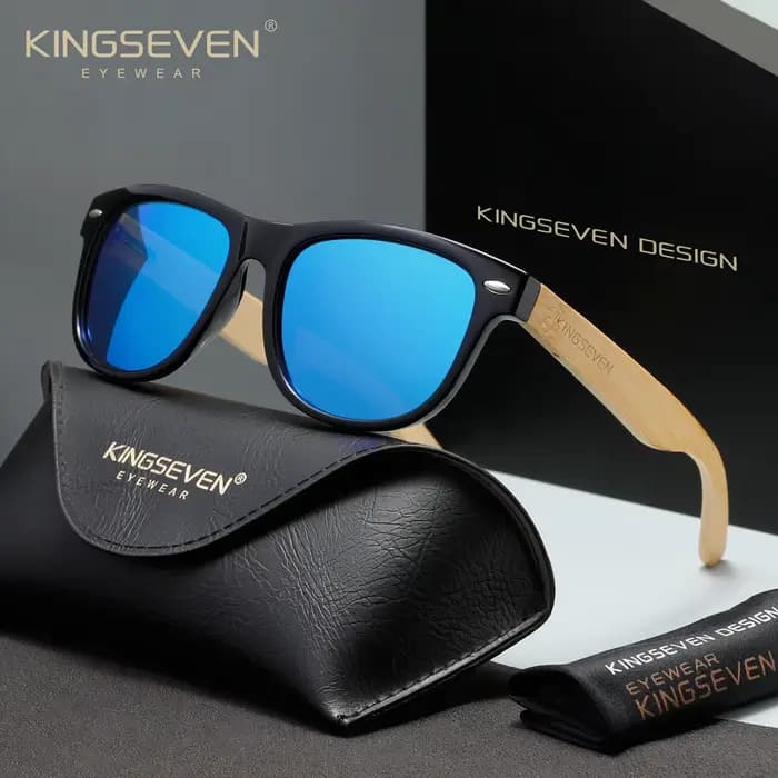 KINGSEVEN Nouvelles Lunettes de Soleil en Bois pour Homme Polarisées Haute Qualité Tendance Hommes UV400 Accessoire de Mode Conduite Extérieur
